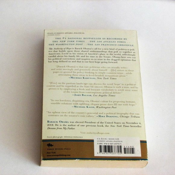 AUDACITY OF HOPE by BARACK OBAMA Gently Used Book - Picture 3 of 5